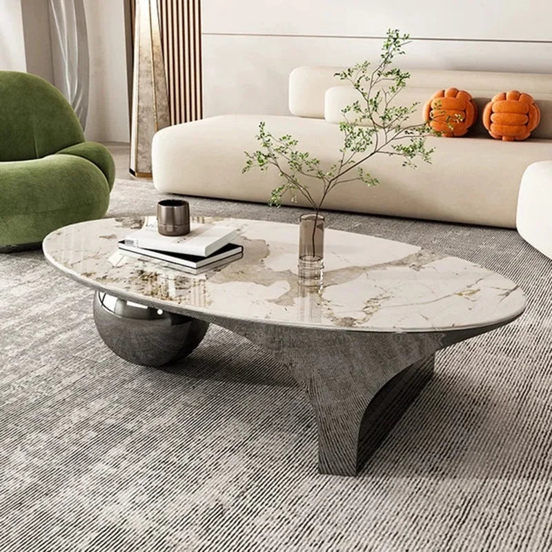 Milan Marble Oval Coffee Table