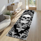 Skull Pattern Gothic Runner Rug Red Black Rose Decor Carpet Soft Non-Slip Art Home Decor Mat for Hallway Living Room Bedside