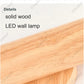Nordic Style Solide Wood Wall Lamp for Dining Room Bedroom Foyer Chinese Up Down Double Heads  Background Aisle Led Wall Light
