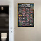 Gifts and Temptations 2026 Formula Racing Event Calendar Poster Track Layouts with National Flags, Wall Art Print