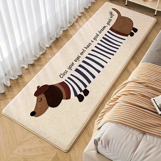 Long Dog Pattern Soft Floor Carpet Mat