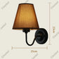 110V/220V Wall Lamp with LED E27 Bulb Fabric Lampshade Wall Sconces for Hotel Bedroom Bedside Living Room Stairs Home Decoration