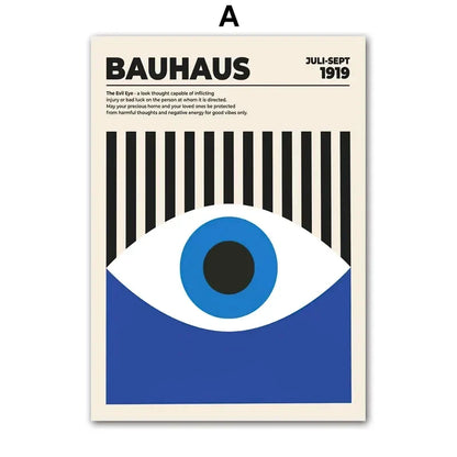 Classic Abstract Wall Art Blue Evil Eye Picasso Bauhaus HD Canvas Print Poster Home Living Room Bedroom Decorative Painting