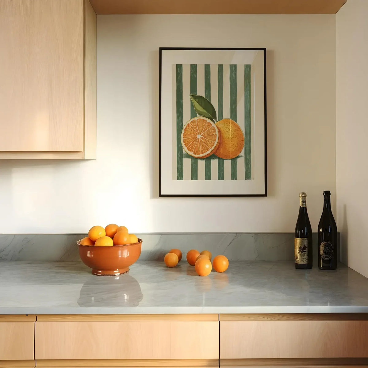 Orange Wall Decor, Orange Fruit Poster, Farmhouse Kitchen Art Painting, Kitchen Prints, Trendy Food Art, Retro Kitchen Art, Frui