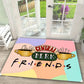 Carpet Central Perk Logo Mat Coffee Cup Printing Rug Friends TV Theme Door Mat Welcome Text Home Decoration Indoor Outdoor Use