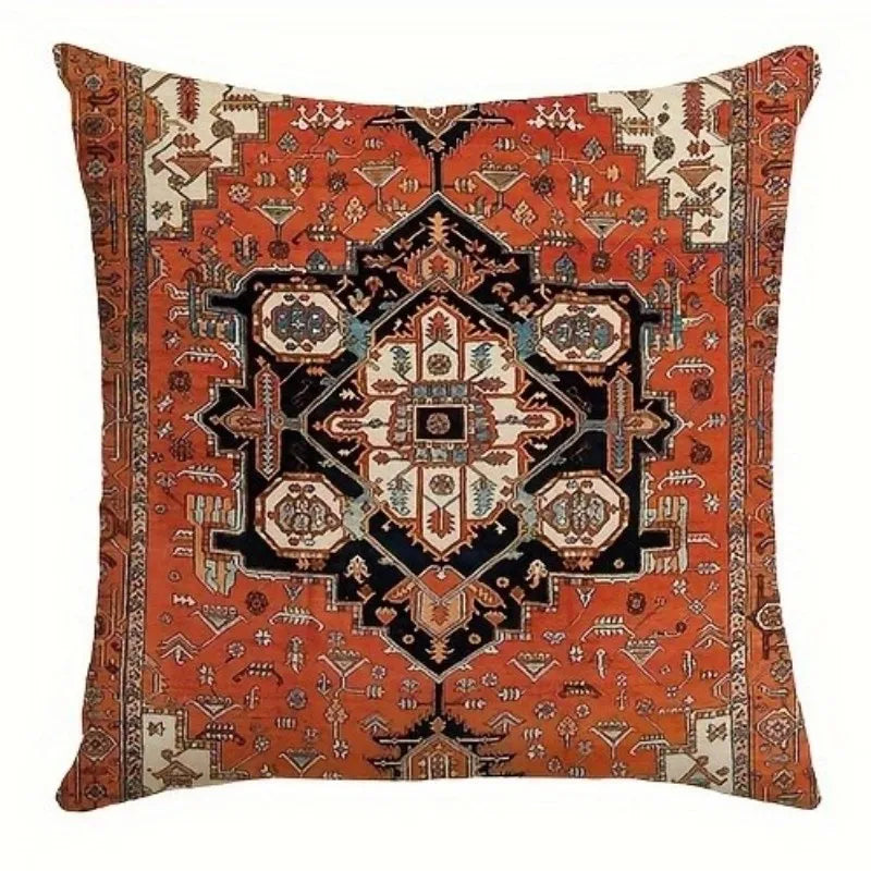 VIKAMA Bohemian Retro Pillow Case, Nordic Ethnic Accent Pillow Cover, Washable, Zippered Closure, Sofa And Bedroom Home Decor