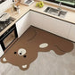 VIKAMA Cartoon Panda Kitchen Rug, Absorbent Non-Slip Irregular L-Shaped Floor Mat, Kitchen Mat, Bathroom Foot Mat Home Decor