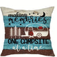 VIKAMA Camping Theme Pillowcase, Country-Style Decorative Cushion pillow Cover, For Sofas, RVs, Camping, Bedroom Home Decoration
