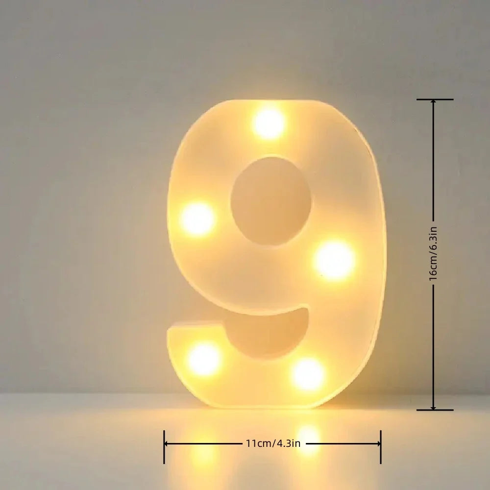 1PC LED Alphabet&Number Lights For Home,Wedding,Proposal,Birthday,Party,Photo Prop, Battery Powered White Decorative Night Light