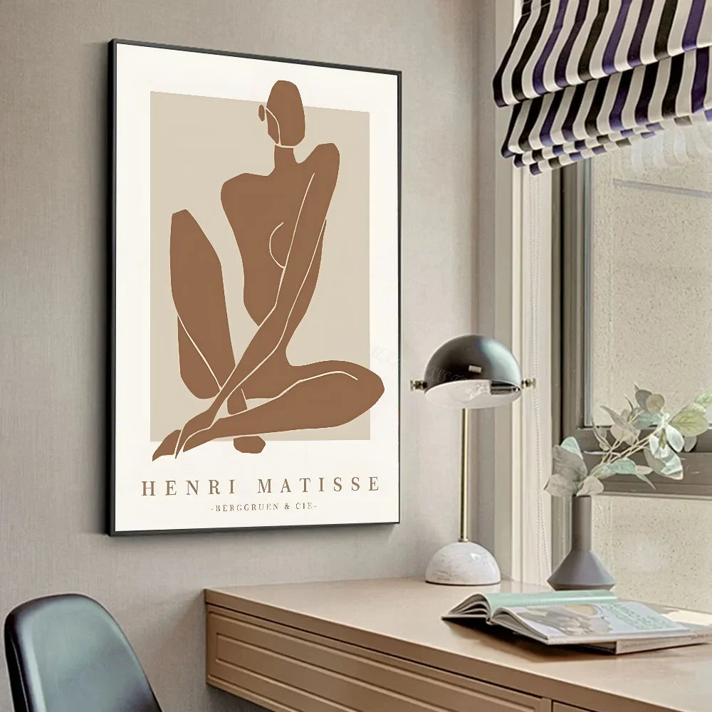 Beige Abstract Wall Decoration Poster _ Interior Wall Decoration Living Room - Paintin Poster