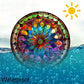 8" Round Mandala Aluminum Art Sign - UV-Resistant Waterproof Wall Decor, Art Nouveau Living Room Patio Art