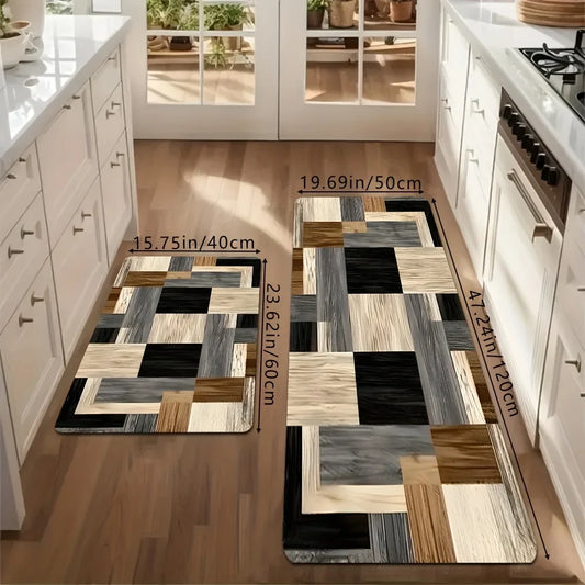 Geometric Patchwork Soft Floor Mat Rug