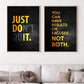Motivational Quote Art Posters for Wall Black Golden Letters Inspiring Canvas Painting Wall Art Picture Office Living Room Decor
