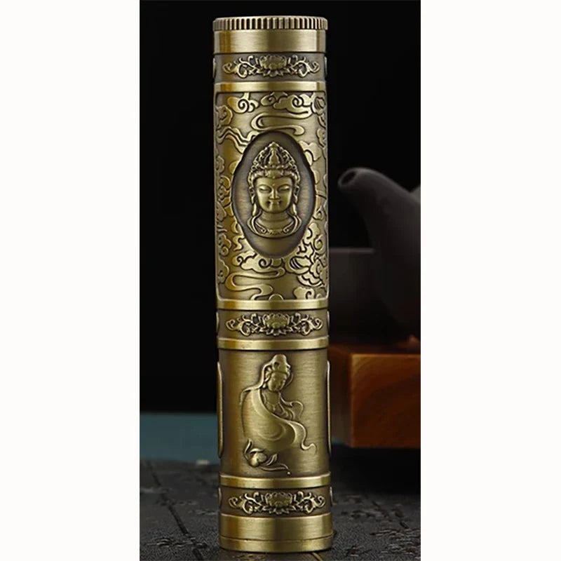 Retro Buddha Metal Incense Case Relief Craft Dragon Incense Box Waterproof Incense Storage Box Incense Accessories