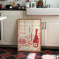 Red Hand Drawn Dining With Wine And Crab Modern Food Art For Pink Kitchen Decor Living Room Bedroom Home Decor