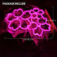 Pink Glow Flower Design LED Neon Sign Creates Romantic Atmosphere for Bedroom Living Room Wedding Party Decor Wall Art Lighting