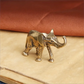 Brass Elephant Figurine - Handcrafted Metal Miniature Animal Statue, Collectible Home Decor Desk Accessory, No Electricity Requi