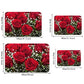 VIKAMA 1/2pc Valentine's Day Romantic Rose Print Rug, Non-Slip, Dirt-Proof. For Kitchen, Bathroom, Entrance Home Decor Carpet.