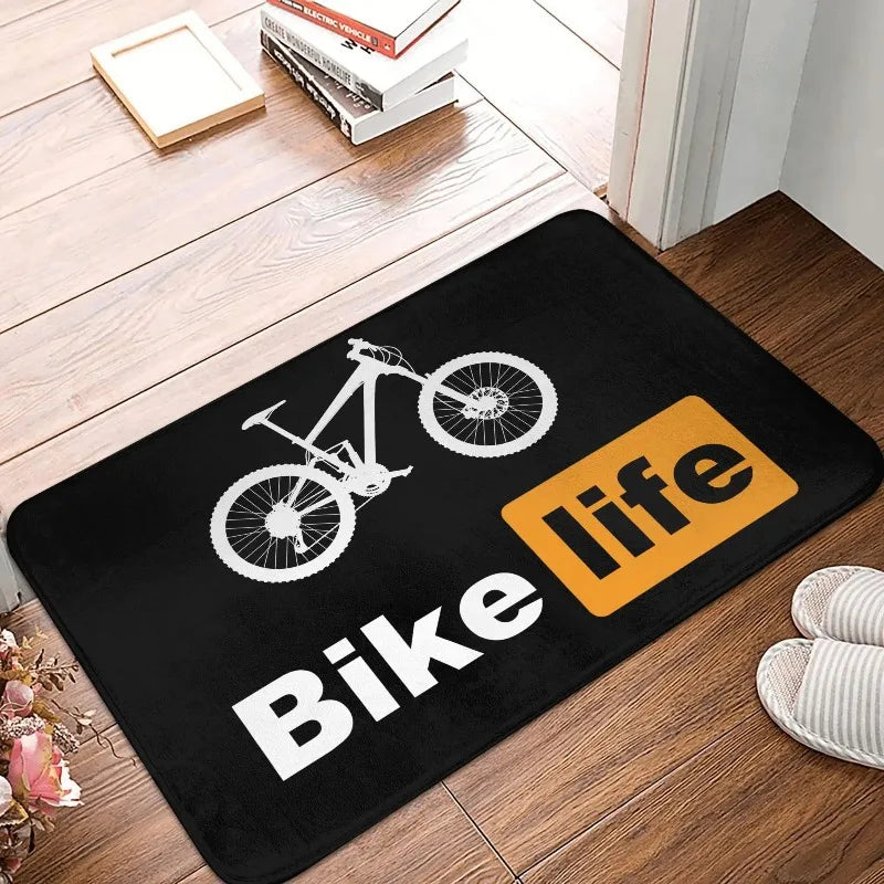 MTB Bike Door Floor Kitchen Bath  Living Room Mat Anti-Slip Outdoor Bicycle Cyclist Biking Doormat Entrance Rug Carpet Footpad