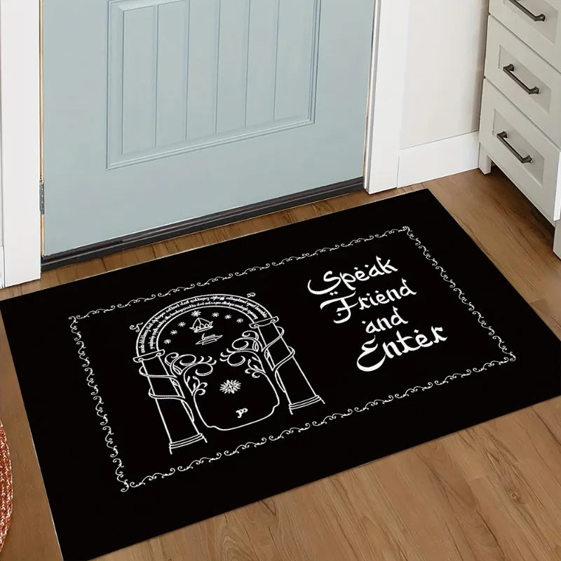 Fender Logo Carpet - Black White Guitar Rug Music Room Decor Doormat for Musician Home Studio Entryway Mat Easy To Clean Fashion