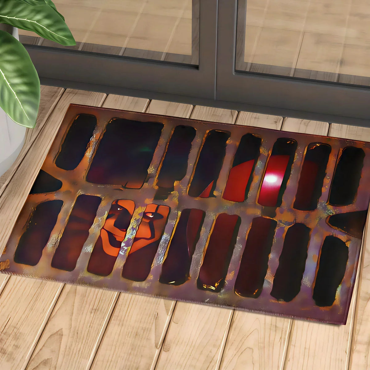 Horror Theme Non Slip Absorbent Door Mat Pennywise Scary Pattern Home Decor Rug for Entrance Bathroom Quick Dry Durable