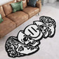 VIKAMA Creative Skull-Shaped Floor Mat Is Non-Slip And Dirt-Proof. Home Decoration Carpet In Living Rooms, Bedrooms, Entrance