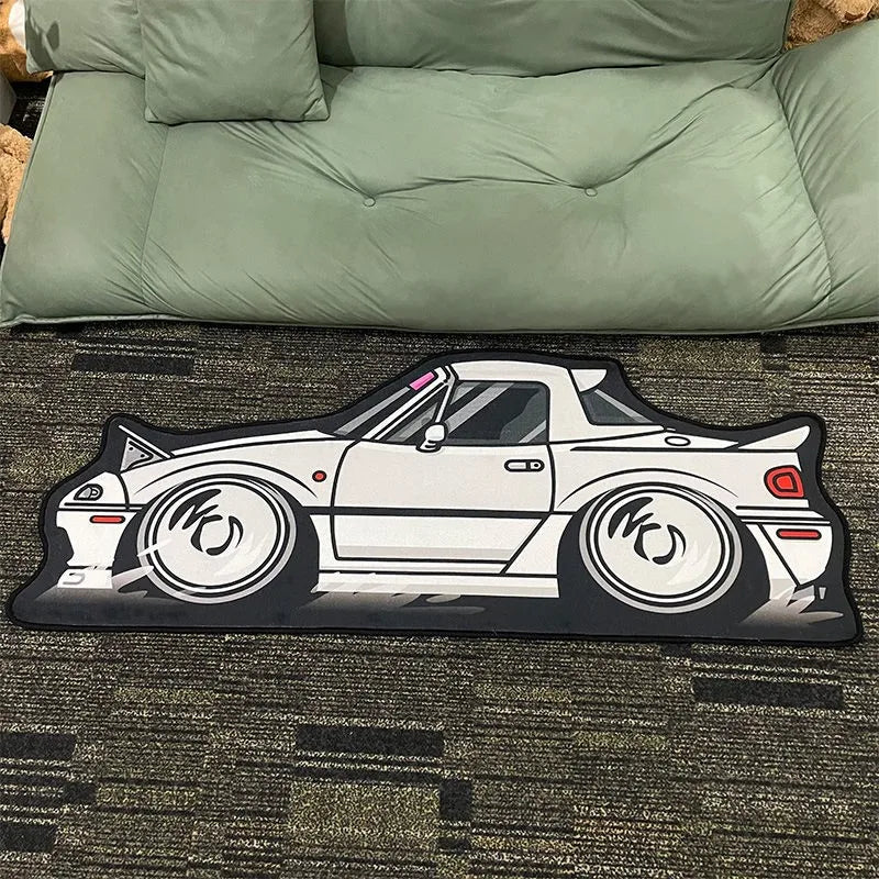 VIKAMA Japanese Shaped Trend Car Carpet Bedroom Living Room Carpet Children's Room Bedside Decorative Cushion