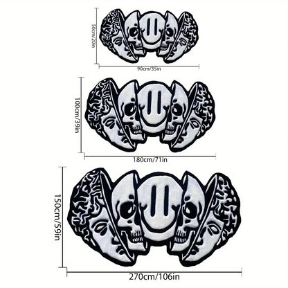 VIKAMA Creative Skull-Shaped Floor Mat Is Non-Slip And Dirt-Proof. Home Decoration Carpet In Living Rooms, Bedrooms, Entrance