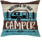 VIKAMA Camping Theme Pillowcase, Country-Style Decorative Cushion pillow Cover, For Sofas, RVs, Camping, Bedroom Home Decoration