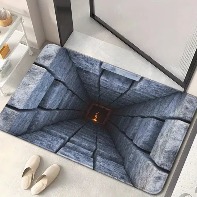 Realistic Optical Illusion Floor Mat with Black Hole Illusion Depth Effect Use Hand Modern Illusion for Entryway Hallway Carpets