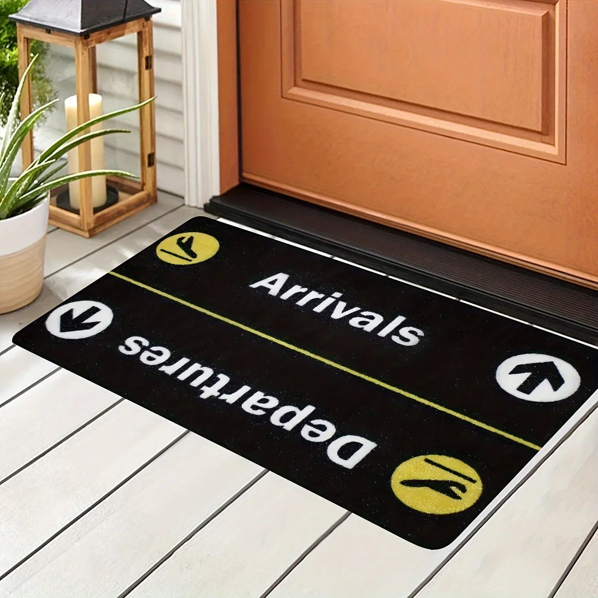 VIKAMA Minimalist Airplane Parking Sign Pattern Rug Living Room, Bedroom, Entryway Doormat Soft and Comfortable Home Decor Rug