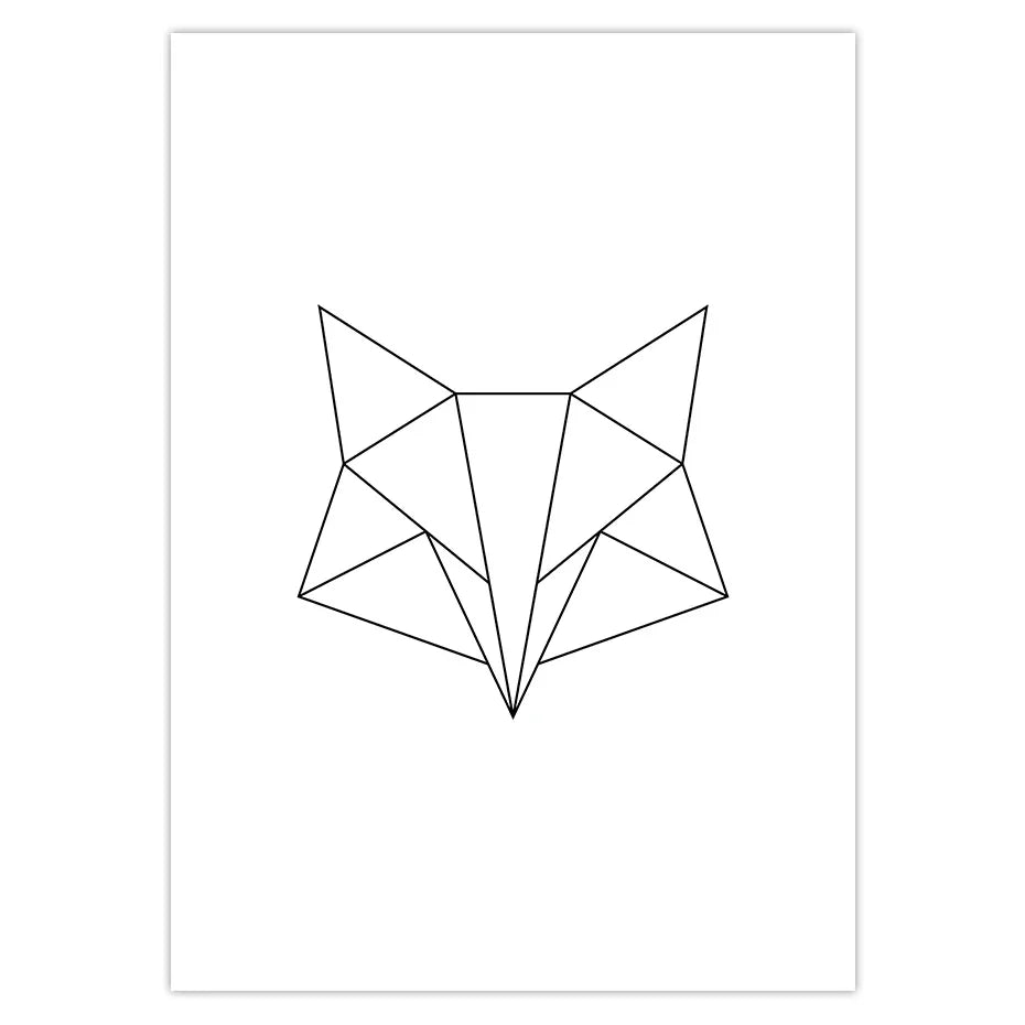 Scandinavian Decor Geometric Fox Diamond Nordic Posters and Prints Wall Art Poster Nordic Decoration Art Decor Canvas Print