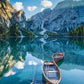 Nature Landscape Green Forest Mountain Lake Boat Poster Print Canvas Painting Wall Art Pictures Modern Living Room Home Decor