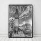 Black White Retro Paris London Anime Posters Sticky HD Quality Wall Art Retro Posters for Home Kawaii Room Decor