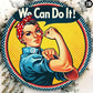 Rosie The Riveter Metal Sign "We Can Do It" Retro Wall Art Aluminum Plaque Home Decor