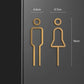 Black Gold Color Toilet Sign Plate Brass Wash Room Door Wall Label Sticker Wc Holder Signage Board