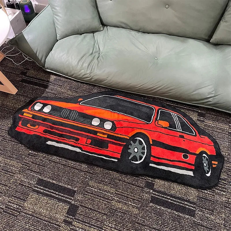 VIKAMA Japanese Shaped Trend Car Carpet Bedroom Living Room Carpet Children's Room Bedside Decorative Cushion