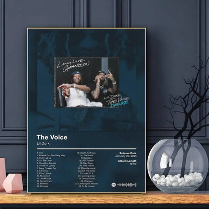 Rapper Lil Durk Deep Thoughts Poster HD Art Sticky Wall Waterproof Home Living Room Bar Decoration