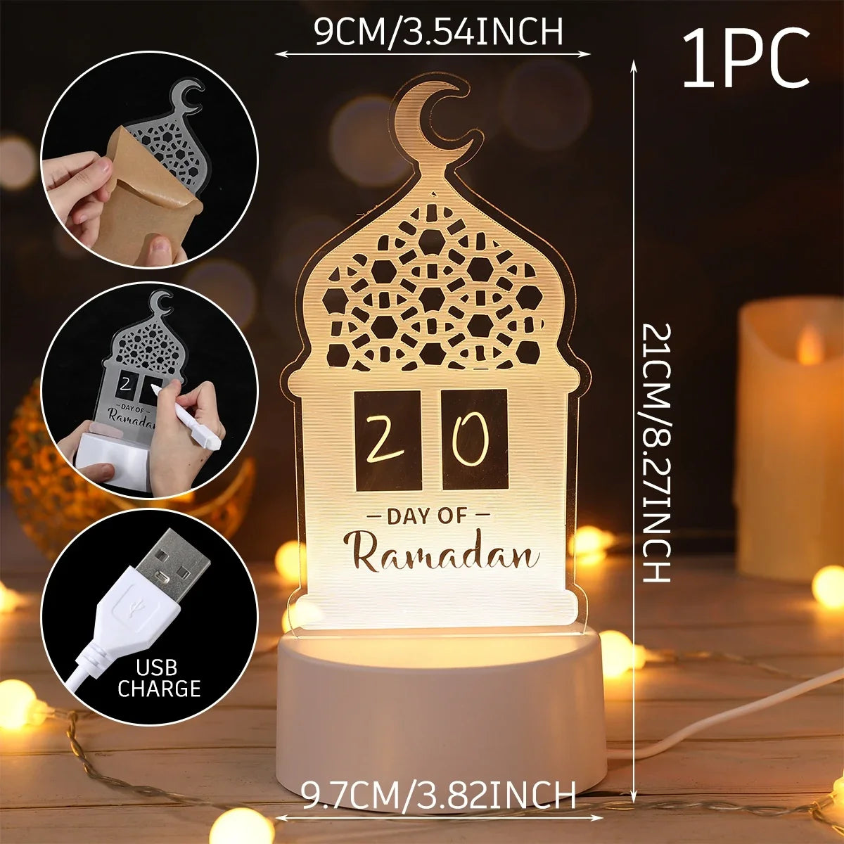 EID Night Light Mubarak Ramadan Decoration For Home 2025 Islamic Muslim Party Decor Ramadan Kareem Happy Eid Al Adha Ramadan