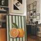 Orange Wall Decor, Orange Fruit Poster, Farmhouse Kitchen Art Painting, Kitchen Prints, Trendy Food Art, Retro Kitchen Art, Frui