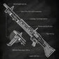 Weapons Blueprint Poster Black Board Guns Blueprint Wall Art Canvas Painting Military Enthusiast Home Room Wall Decor Gunfight