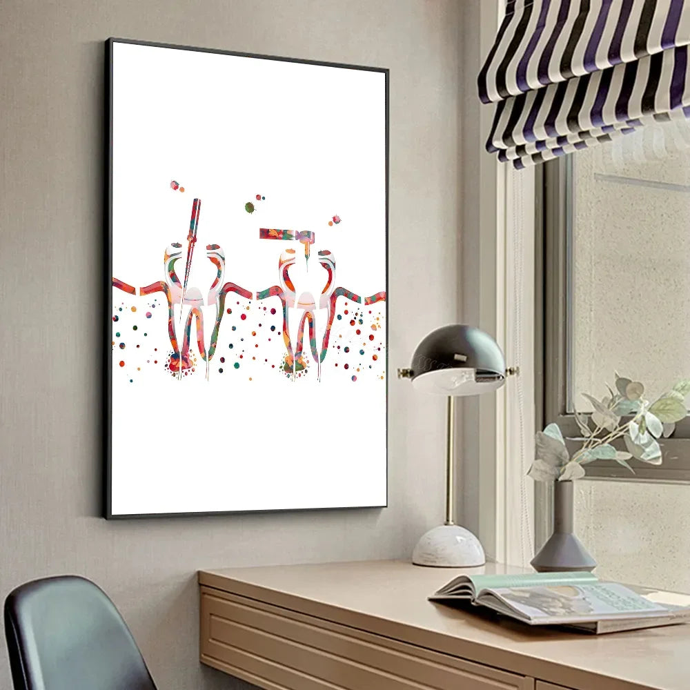 Anatomy Human Teeth Art Posters Teeth Row Teeth Illustra Poster HD Posters Home Room Bar Cafe Decor Art Wall Painting Picture