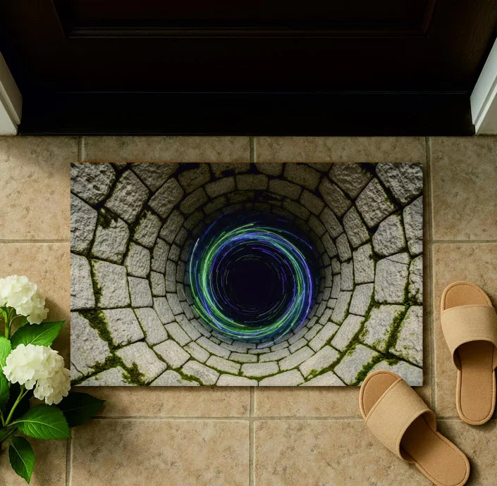 Visual Illusion Hole Endless Abyss Door Mat Bedroom, Kitchen, Home Anti Slip Door Mat Creative and Fun Home Decoration Carpet
