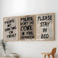 Typography Art Poster PLEASE DO NOT DANCING ON THE TABLE 70s Wall Print Trendy Quote Prints Retro Trippy Wall Art Canvas Poster
