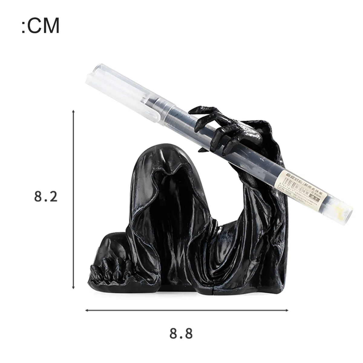 Resin Pen Holder Grim Reaper Sculpture Ink Pen Storage Case Desk Writing Stationary Organizer Office School Supplies Gift