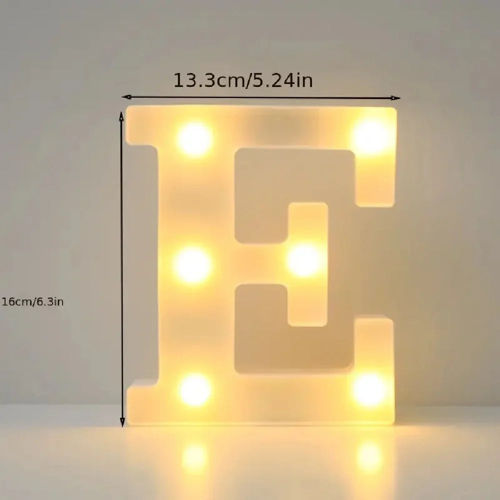 1PC LED Alphabet&Number Lights For Home,Wedding,Proposal,Birthday,Party,Photo Prop, Battery Powered White Decorative Night Light