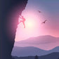 Abstract Rock Climbing Adventure Posters and Prints Canvas Painting Mountain Sun Wall Art Pictures for Living Room Home Decor