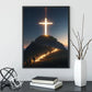Modern Christian Cross On The Top Of The Mountain Wall Art Canvas Painting Jesus Believers Posters For Room Home Church Decor