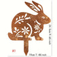 Lovely Rustic Metal Rabbit Garden Post Patinated Rusty Finish Great for Outdoor Adornment Backyard Patio Farm Area