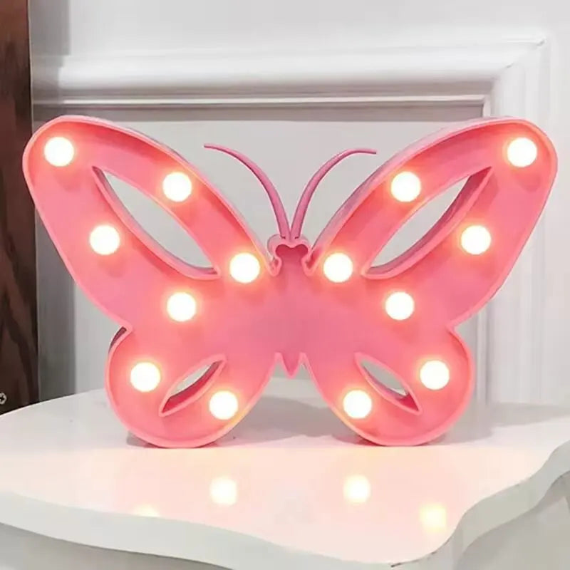 1PC Creative LED Shaped Lamp Indoor Battery Powered Wall Light,Decoration Night Light For Bedroom Table Beach Party&Photography